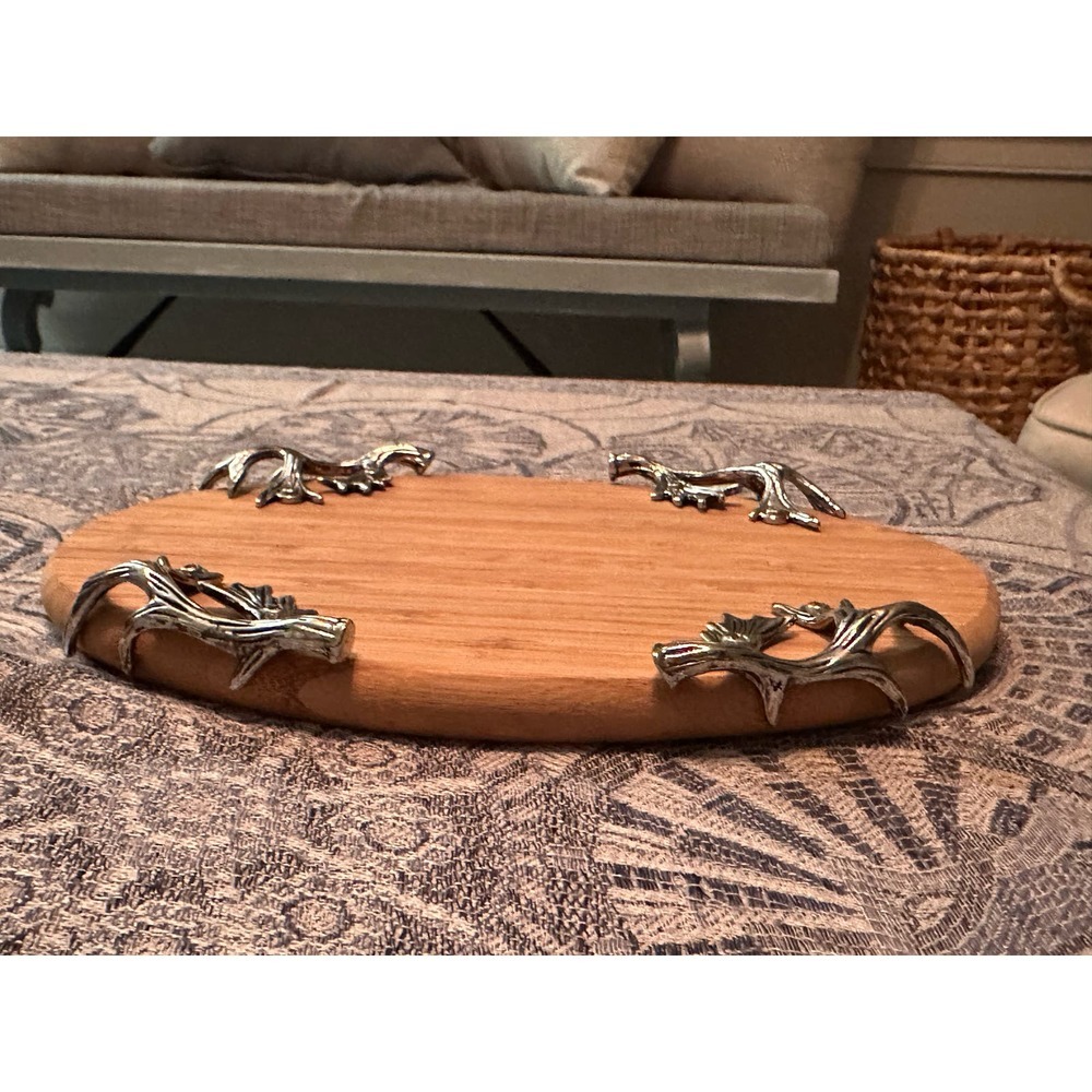 Beautiful tray with antler corners. - Picture 2 of 6